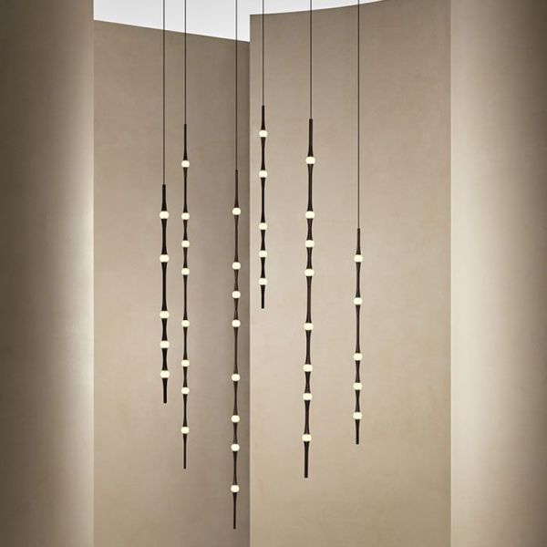 Lámpara colgante LED grande Dew 6 luces ambiente