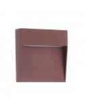 Baliza superficie exterior cuadrada LED 3W Baker Corten 7640 | LeonLeds