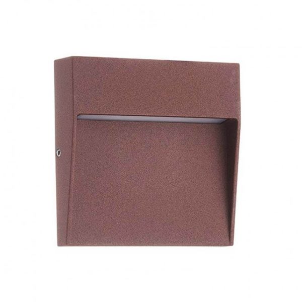 Baliza superficie exterior cuadrada LED 3W Baker Corten 7640 | LeonLeds