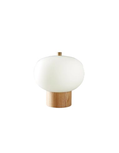 Lámpara de mesa LED Ilargi cristal y madera