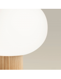 Lámpara de mesa LED Ilargi cristal y madera detalle