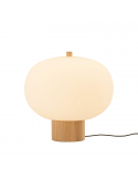 Grande lampe de table LED en verre et bois Ilargi