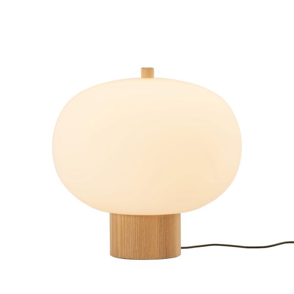 Lámpara de mesa LED Ilargi cristal y madera grande