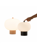 Lámpara de mesa LED Ilargi madera negra modelos