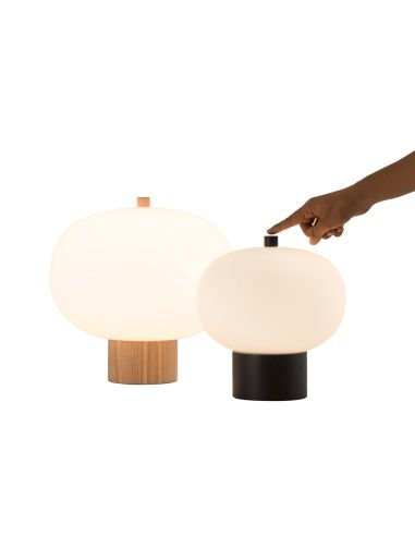 Lampe à poser LED Ilargi modèles bois noir