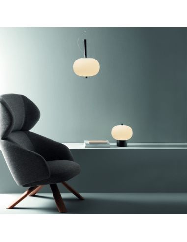 Lámpara de mesa LED Ilargi madera negra Leds C4