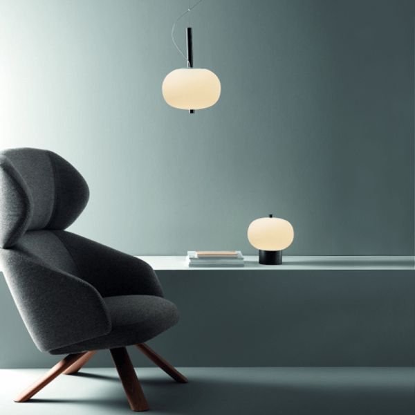 Candeeiro de mesa LED Ilargi madeira preta Leds C4