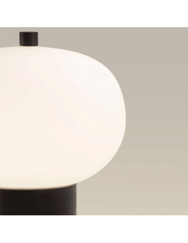 Grande lampe de table LED d'ambiance en bois noir Ilargi