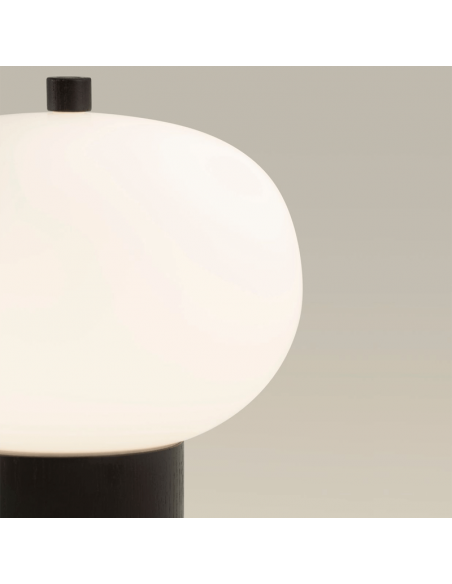 Lámpara de mesa LED Ilargi madera negra grande ambiente