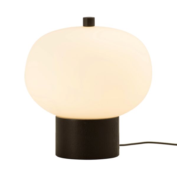 Grande lampe à poser LED Ilargi en bois noir