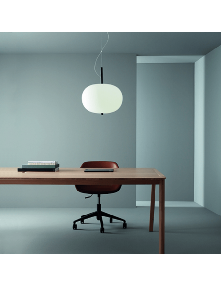 Lámpara colgante LED Ilargi negro regulable ambiente Leds C4