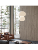 Lámpara colgante LED de madera y cristal Ilargi ambiente