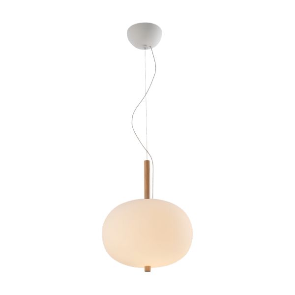 Suspension LED en bois et verre Ilargi
