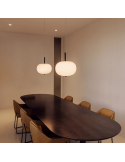 Lámpara colgante LED Ilargi negro regulable de cristal