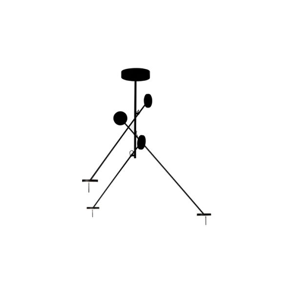 Candeeiro de suspensão invisível 3 luzes acesas e apagadas