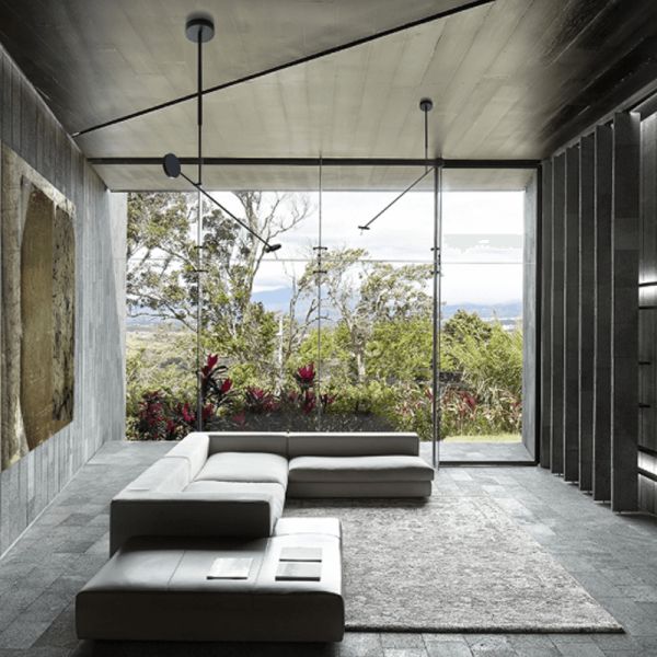 Luminária pendente de LED invisível moderna articulada ambiente