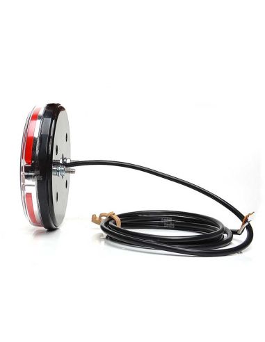 Feu arrière LED rond avec 3 fonctions et câble de 2 mètres à installer sur une remorque ou un camion