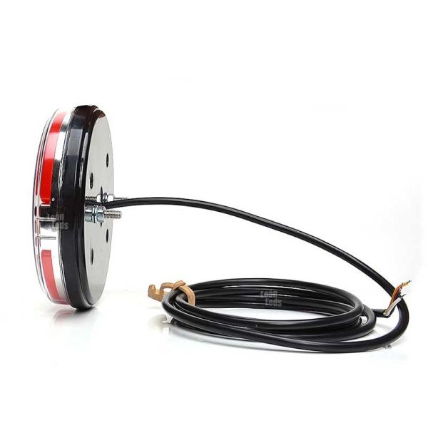 Piloto trasero LED redondo con 3 funciones y 2 metros de cable para instalar en remolque o camión