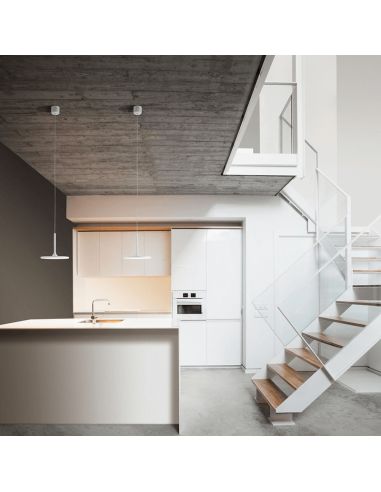 Lampe LED suspendue Net blanche réglable ambiante