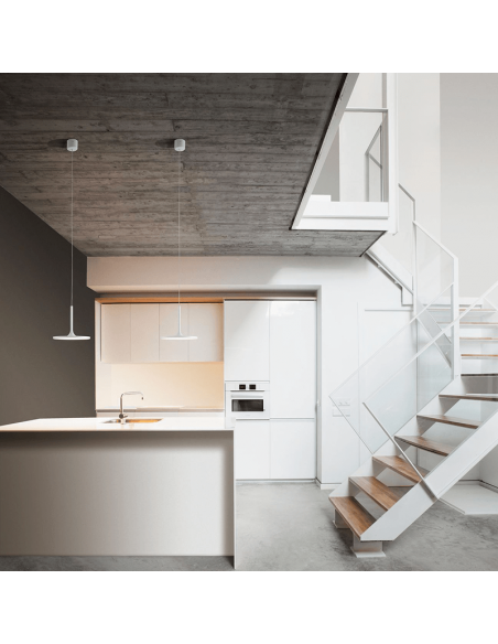 Lâmpada LED pendurada em rede branca ajustável para ambiente