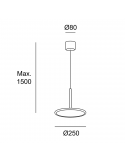 Mesures de la suspension LED Net blanc dimmable