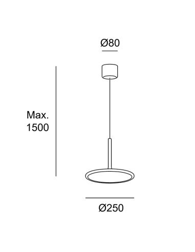 Medidas da luminária suspensa Net LED branca regulável