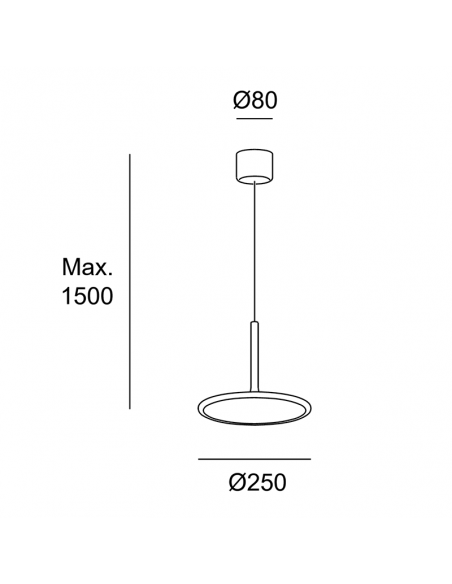 Mesures de la suspension LED Net blanc dimmable