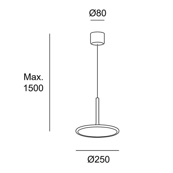 Medidas da luminária suspensa Net LED branca regulável