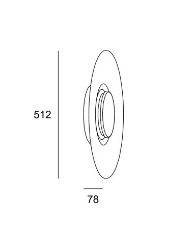 Medidas da luz de parede LED Big Bang branca e dourada