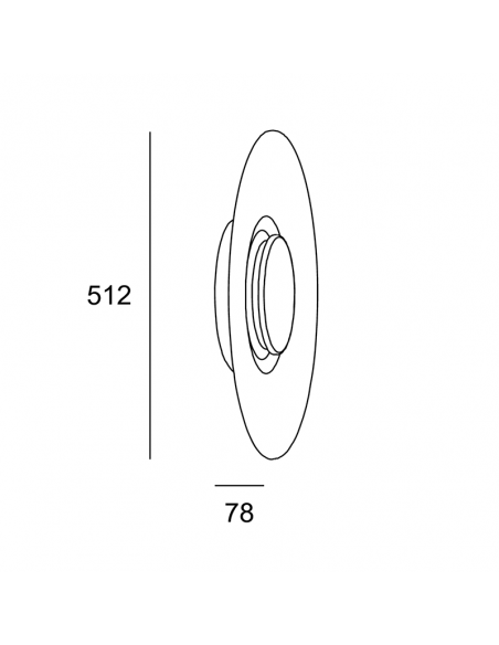 Aplique LED Big bang blanco y dorado medidas