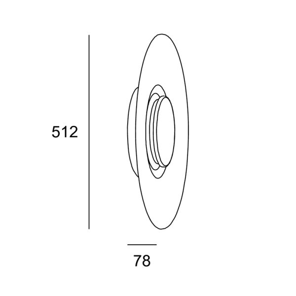 Medidas da luz de parede LED Big Bang branca e dourada