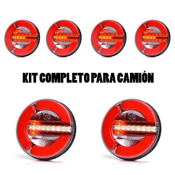 Kit de Pilotos LED redondo traseros para remolque o camión
