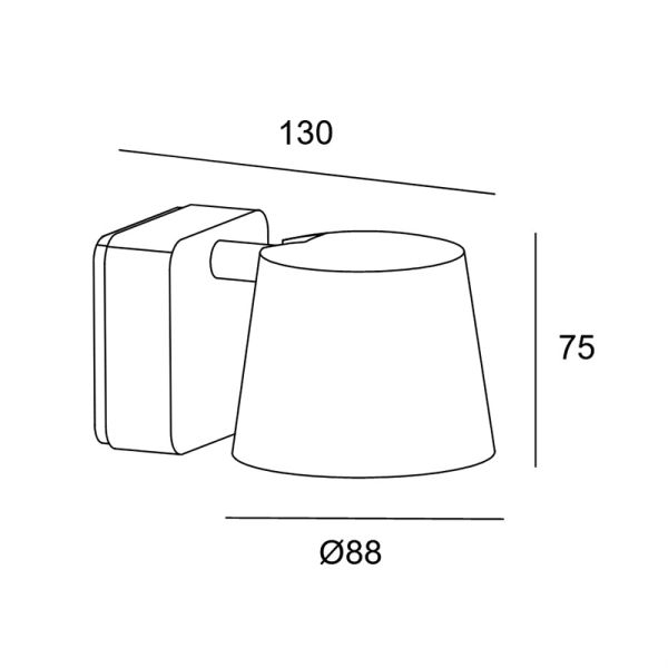 Luz de parede LED Drone marrom 2700k medidas