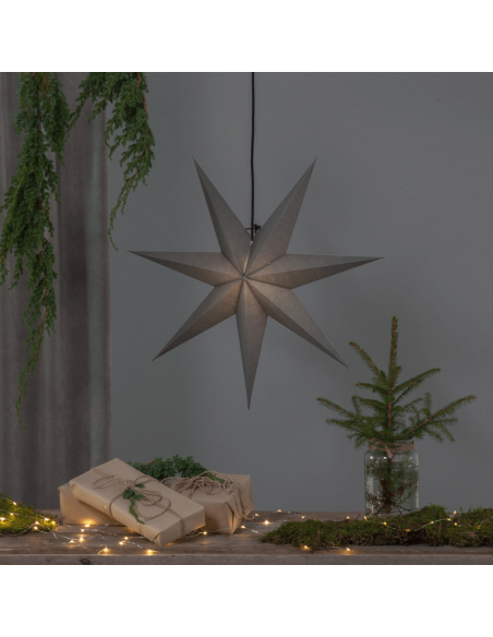 Estrela suspensa de papel preto ambiente Ozen 1xE14