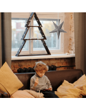 Estrella LED colgante Velvet de papel gris con luces ambiente