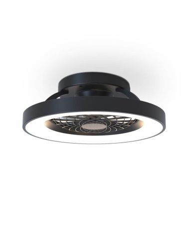 Plafón LED Mini Ventilador Negro Tibet | LeonLeds Iluminación