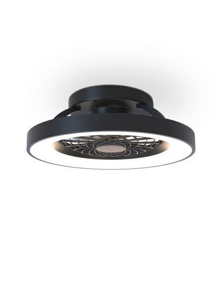 Plafón LED Mini Ventilador Negro Tibet | LeonLeds Iluminación