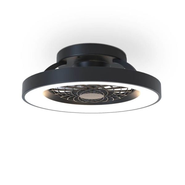 Plafón LED Mini Ventilador Negro Tibet | LeonLeds Iluminación