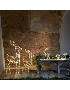 Reno navideño LED blanco para exterior con 220 luces 2