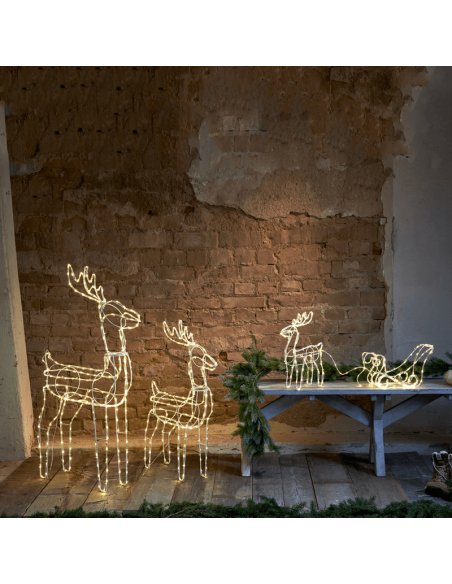 Reno navideño LED blanco para exterior con 220 luces ambiente Eglo