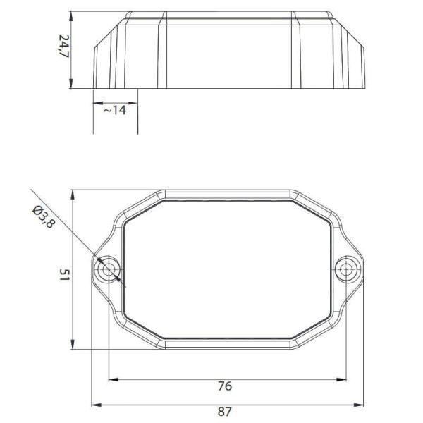 Piloto LED de galibo delantero blanco para superficie 12V-36V IA FT-069 B Fristom | LeonLeds