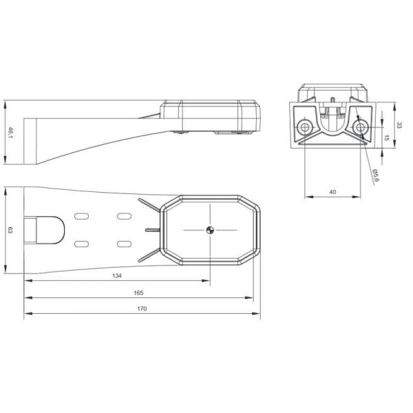 Piloto LED de posición ambar con brazo largo 12V-36V IA FT-069 ZIV LED LED Fristom | LeonLeds