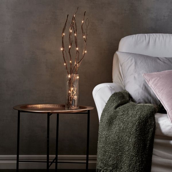 Ramos com luzes decorativas de LED em forma de gota de salgueiro ambiente