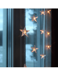 Cortina de luz de LED de Natal com estrelas Cortina de 1,8 m 2