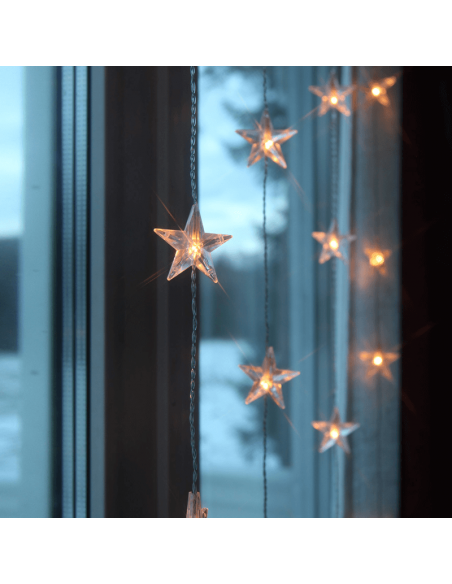 Cortina de luces LED de Navidad con estrellas 1,8m Star Curtain ambiente
