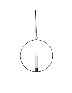 Suspension en métal avec bougie LED Anneau Flamme