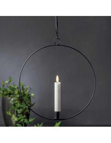 Pingente de metal com vela LED Flamme anel atmosfera