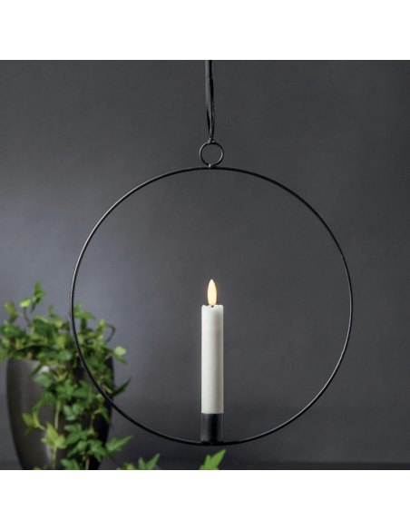 Suspension en métal avec bougie LED Ambiance bague Flamme
