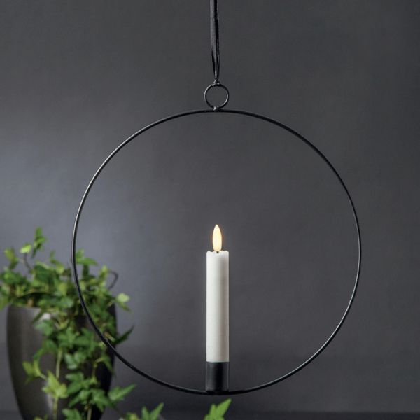 Suspension en métal avec bougie LED Ambiance bague Flamme