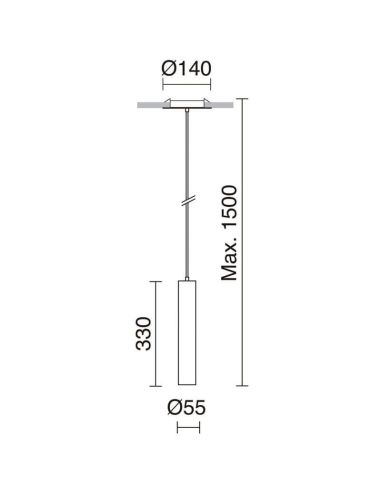 Dimensões Luminária de teto semi-encastrada Tania 1XGU10 | leonleds